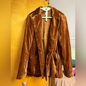 Anthropologie Velvet Blazer in Rich Brown